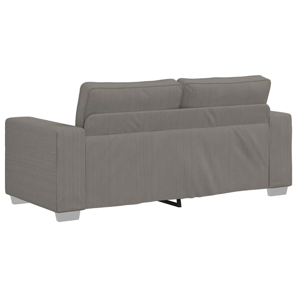 2 Seater Sofa Light Grey 180x77x82 Cm Corduroy Fabric