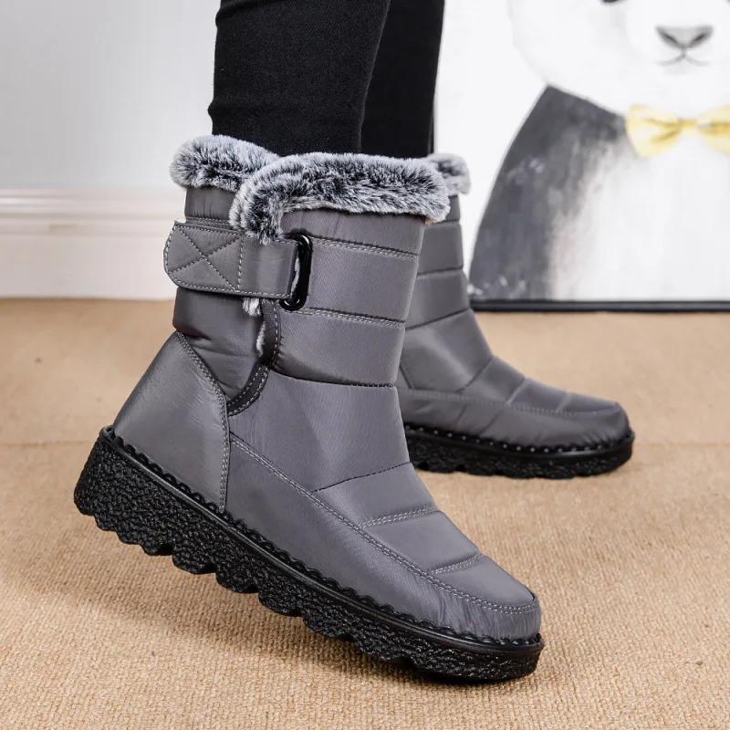 

Women Boots Winter Shoes Woman Waterproof Snow Boots Winter Warm Fur Botas Mujer Fashion Style Black Ankle Boots For Women 36