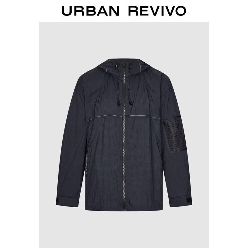 UR 2026 Spring Men s Outdoor Patchwork Drawstring Hooded Jacket S
