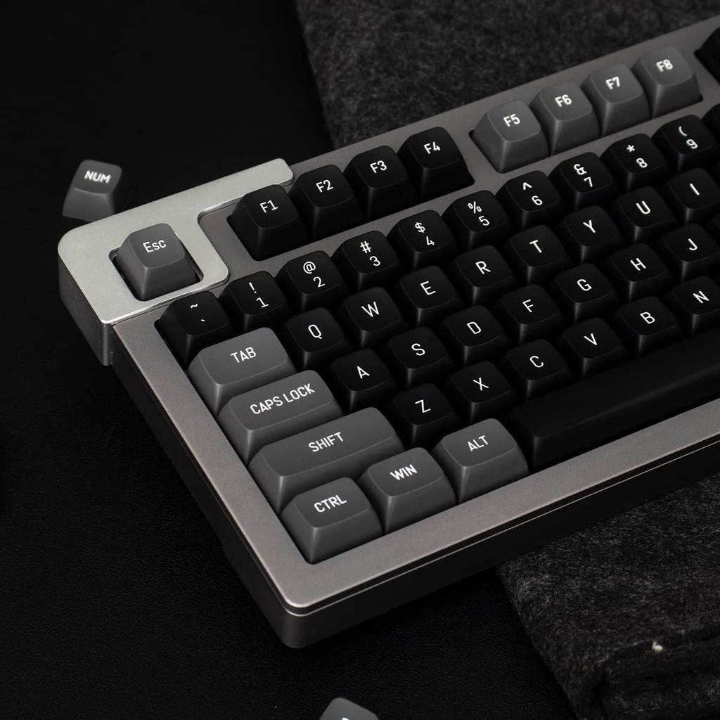 mintcaps Gray Black Keycap Set 150 Keys MSA Profile Doubleshot Custom Keycaps for Cherry MX Gateron Kailh Box Switch