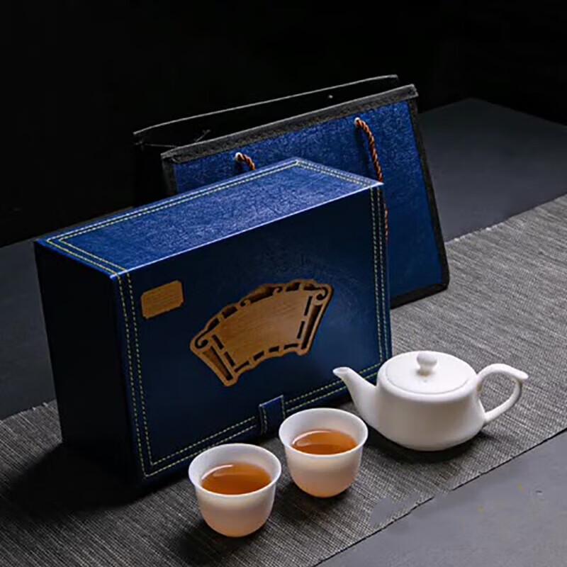 Tuopai Chinese Mutton-Fat Jade Porcelain 3-Piece Tea Set