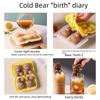 Silicone Four-Grid Bear Ice Cube Tray for Homemade Ice Cream and Frozen Treats