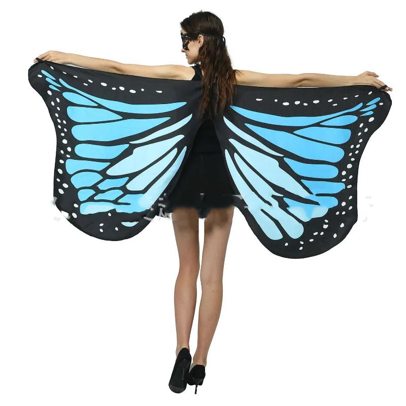Butterfly Wings Cloak Role Play Accessories Stage Dress Up Shawl Party Costume Props Gradient Butterfly Wing Costume Accessories