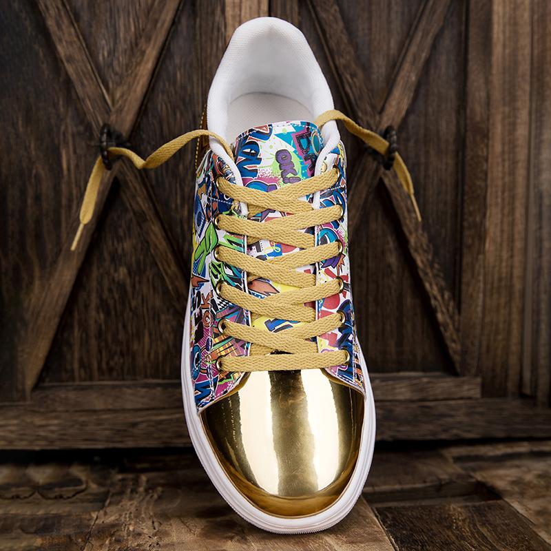 Hot Sale Gold Silver Sneakers Men Hip Hop Casual Unisex Shoes Tennis Luxury Running Shoes Clunky Sneakers Bigsize Streetwear Mal