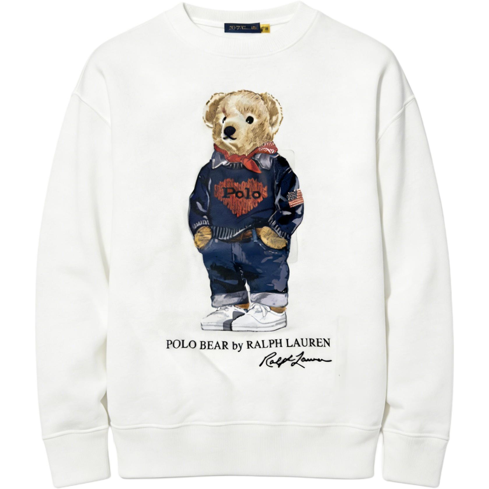 Polo Ralph Lauren FW25 Свитшот с длинным рукавом из флиса с круглым вырезом и узором Медведь Женский свитшот 211832877-001 L 14840₽