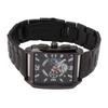Men Quartz Watch Quadrate Shaped Accurate Time Calendar Stainless Steel Strap Watch for Daily Use