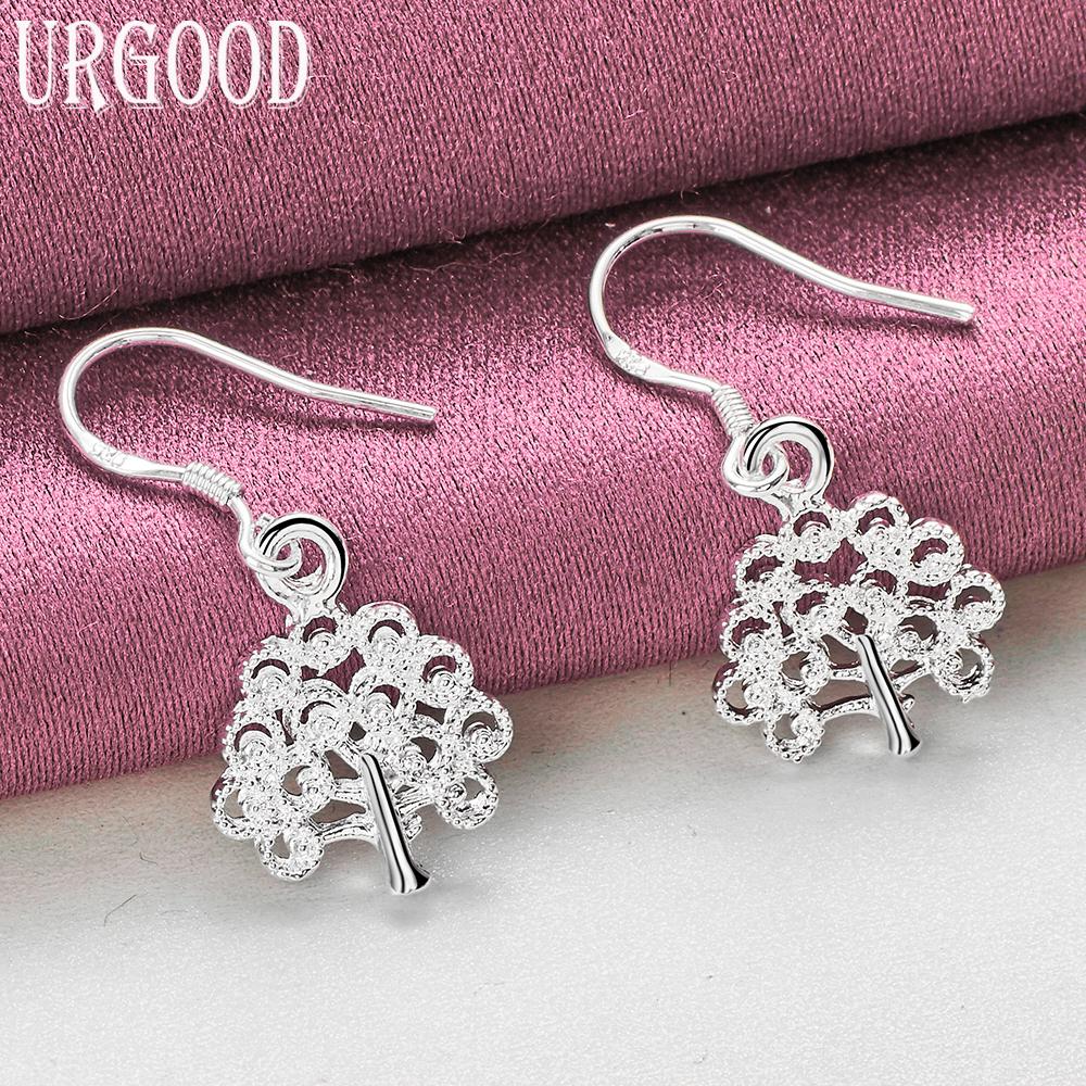 925 Sterling Silver Tree Pendant Earrings Wedding Jewelry