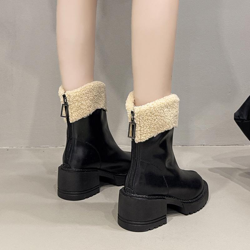 Damen Leichte Bequeme Kalte Warme Gefütterte Schneestiefel Rutschfest Strapazierfähig Outdoor Freizeit Sport Leder Wasserdicht Baumwollstiefel