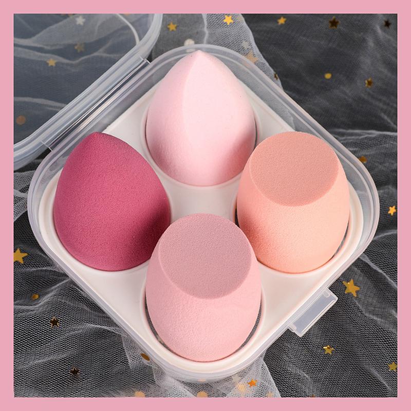 

4 шт., спонж, пудра, яйцо для макияжа, сухая и влажная комбинированная красота, косметический шарик, пудра, пудра, скошенная губка для макияжа, инструмент розовый