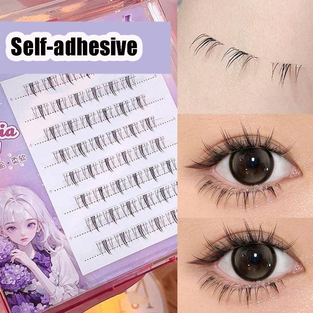 Press On Segmented Eyelashes Natural Long Individual Eyelash  DIY Eyelash Extension