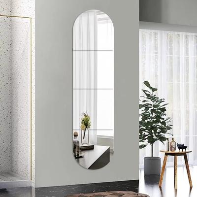 4pcs Self Adhesive Acrylic Mirror Sheet Shatterproof Simple Non Glass Mirror Stickers Mirror Tiles Hairdressing Wall Mirror