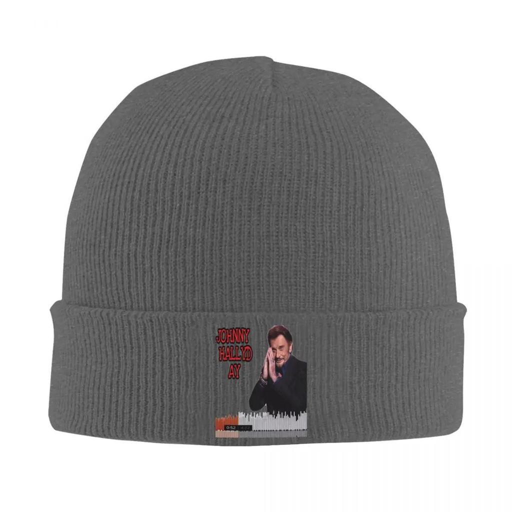 Pop Singer Johnny Hallyday Knitted Hat Beanies Autumn Winter Hats Warm Street Cap for Unisex WoUnisex