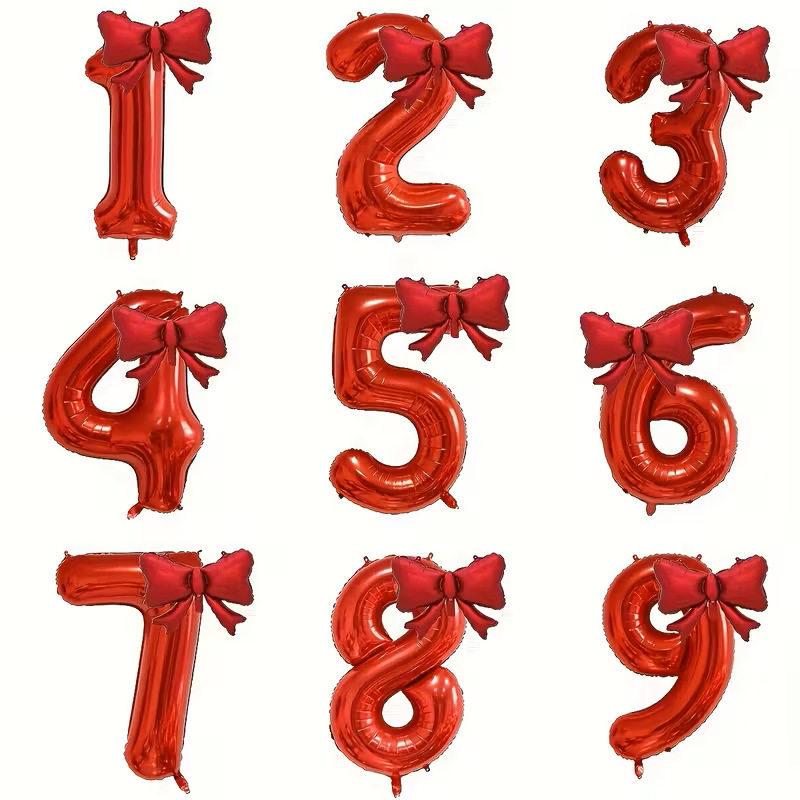 Xiaohongshu 32-Inch Red Bow Balloon for Birthday & Valentine's Day Decor