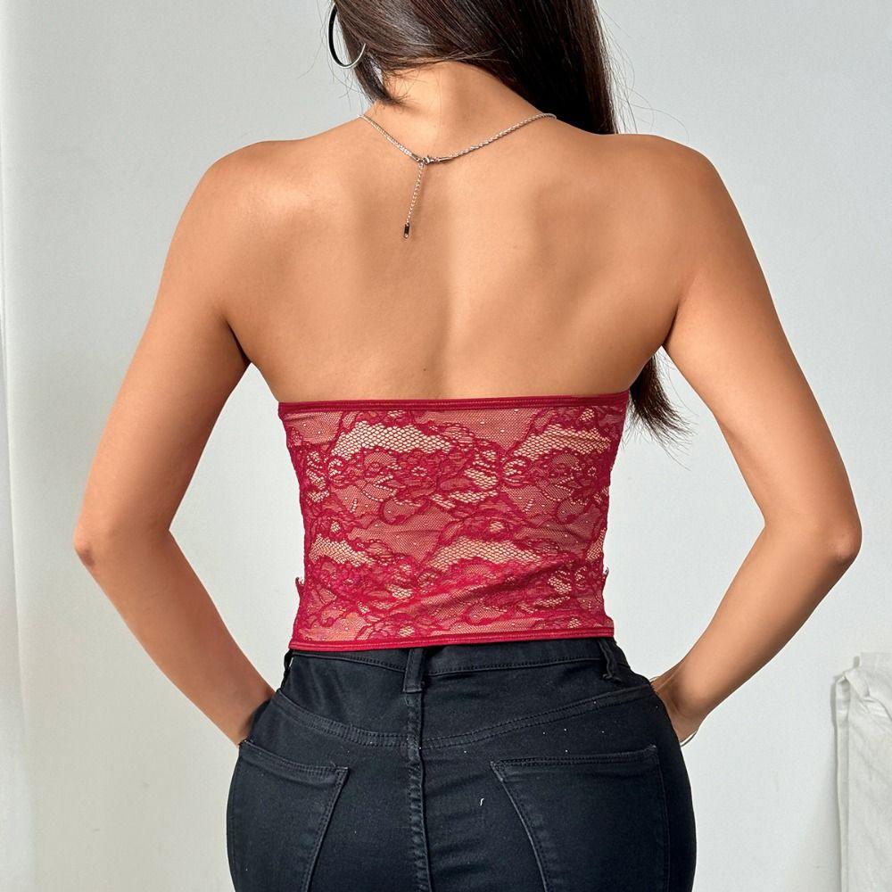 Flower Lace Button Camisole Mesh Suspender Vest Spicy Girl Style Lace Long Corset  Travel