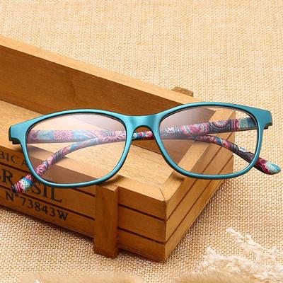 Square Floral Frame Reading Glasses Women Men Lightweight Presbyopic Reading Glasses 1.0 1.5 2.0 2.5 3.0 3.5 4.0 Presbyopia Eyewear