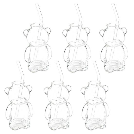 Cana de Sticlă în Formă de Urs de 12 oz Cană de Cafea Urs Drăguț Pahar Reutilizabil pentru Bere Vin Cocktail pentru Casă Bar Bucătărie Restaurant Petrecere