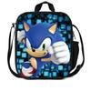 SONIC Student Picnic Bag Oxford Cloth Cartoon Print Shoulder Crossbody Backpack Large Capacity for Boys and Girls