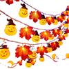 LED Maple Leaf Pumpkin Lantern Halloween Decorations for Window, Bar, Party Scene, and Atmosphere Lighting