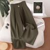 New Autumn and Winter Large-button Casual Wide-leg Dress Pants for Women