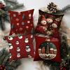 Kissenbezüge mit Weihnachtsmotiven und SchneemännernGeeignet für Sofa, Auto, Schlafzimmer, dekorativer Kissenbezug, Kissenbezug