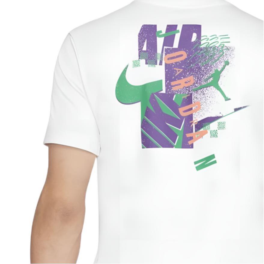 Jordan Fun Letter Logo Print Breathable Sports Short Sleeve T-Shirt Men Tops White CZ8391-100