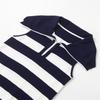 2026 New Women's European & American Style Striped Sleeveless Knit Lapel Dress