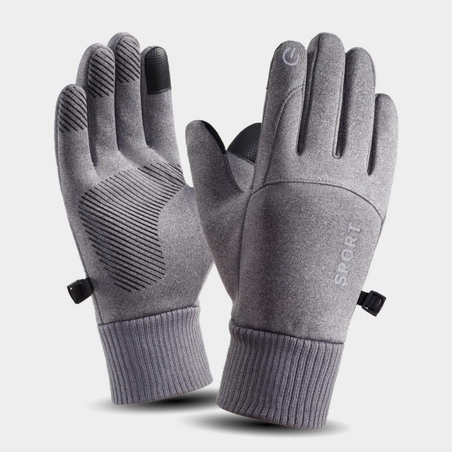 Men Winter Waterproof Cycling Gloves Outdoor Sports Ski Running Motorcycle Touch Screen Fleece Gloves Non-Slip Warm Full Fingers