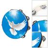 Peace Dove Double Row Bells Tambourine Handbell Drum for Party Game Playing