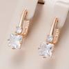 Kienl Square Natural Zircon Drop Earring For Women Rose Gold Color Wedding Accessories High Quality Daily Fine Jewelry