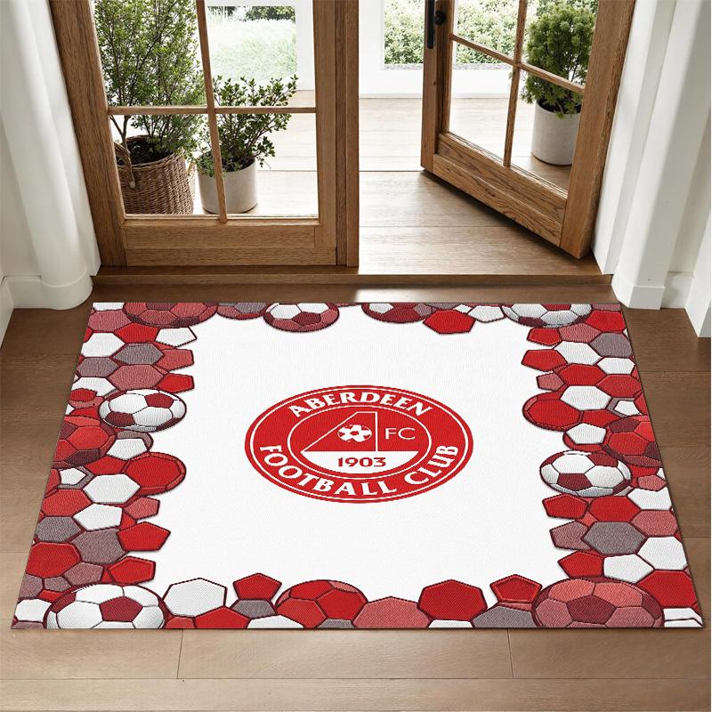 Aberdeen FC Design Crystal Velvet Rug Soft Decorative Mat for Bedroom Entrance