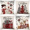 Christmas Cartoon Series Throw Pillow Covers With Digital Printing Of Short Plush Fabric Car-Shaped Sofa Cushion Home Decor