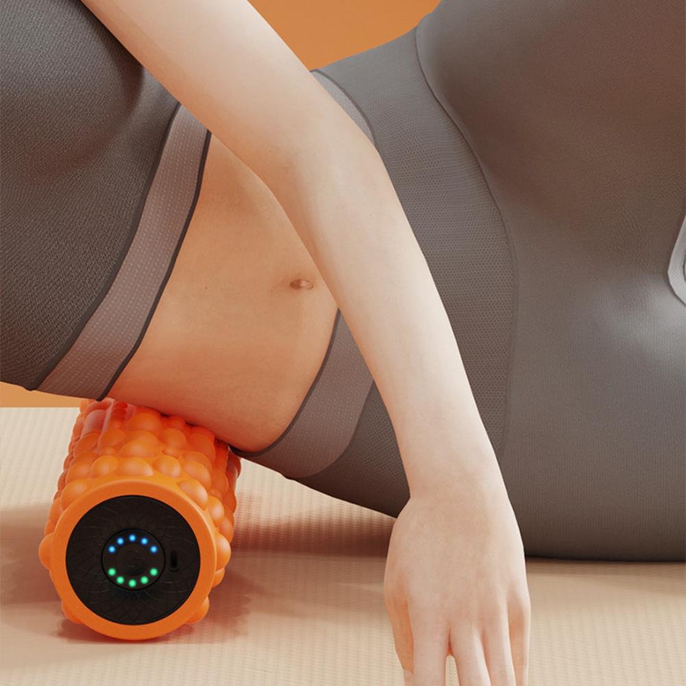 Electric Vibrating Foam Roller Yoga Column Rechargeable Massage Column 5 Modes Tissue Massager for Bodybuilding