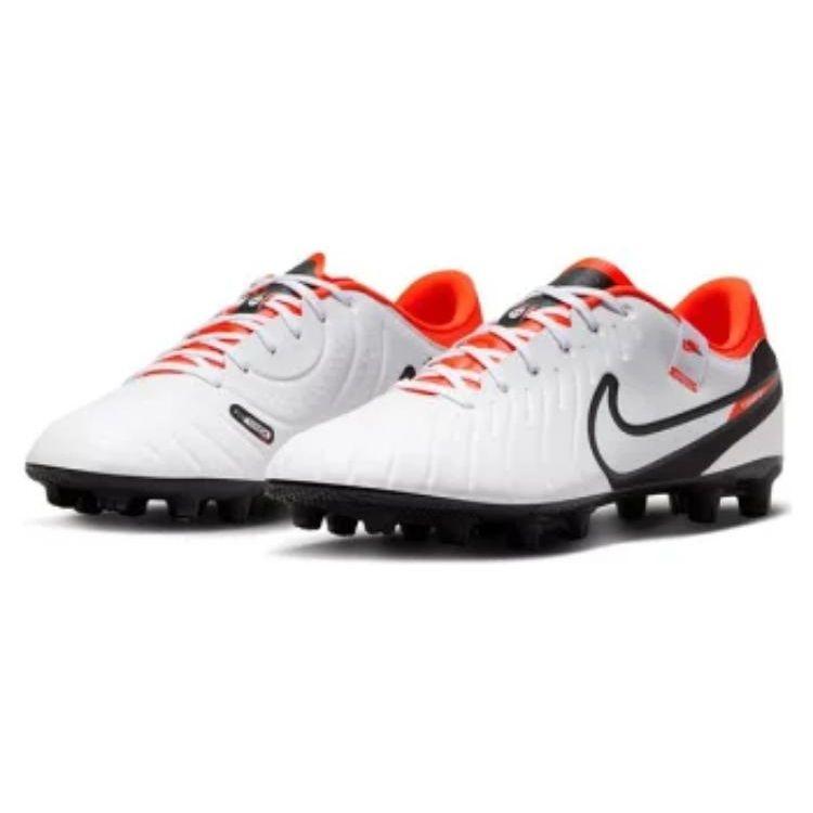 Nike Tiempo Legend 10 Artificial Turf HG (Rubber Short Studs) Shock Absorbing Durable Soccer Shoes Men Sneaker White Red DV4332-100