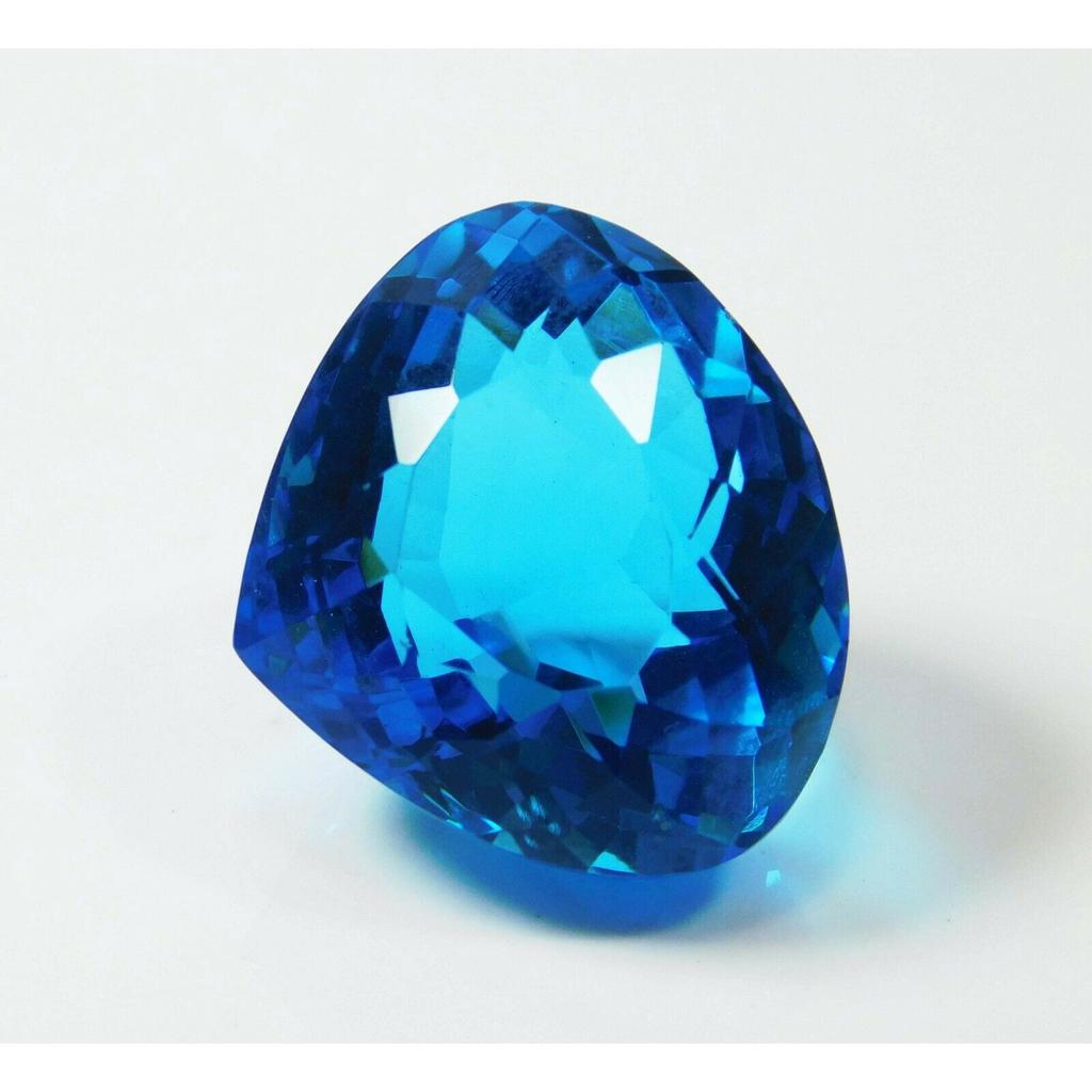 Lab-Created Ocean Blue Aquamarine 44.00 Carat Pear Cut Loose Gemstone