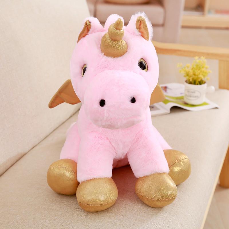 [ 1pc 40cm Kawaii Soft Plush Horse With Wings Staffed Cute Animal Cartoon Unicorn Plush Toys Lovely 