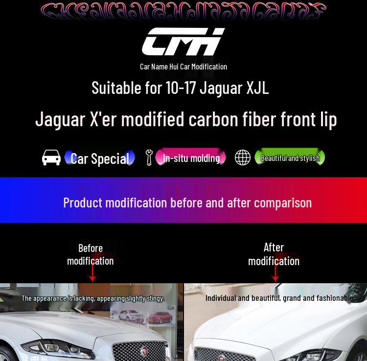 Carbon Fiber Front Lip Spoiler for 2017-2019 Jaguar XJL