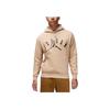Jordan Logo Print Hoodie With Fleece Lining And Loose Fit Men Tops Khaki FD7416-200