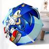 Sonic The Hedgehog T-Shirt, Sonic Speed Logo Tee Umbrella, Cute Umbrella with Cute Design, Portable 3-Fold Compact Umbrella for Men & Women, Valentine