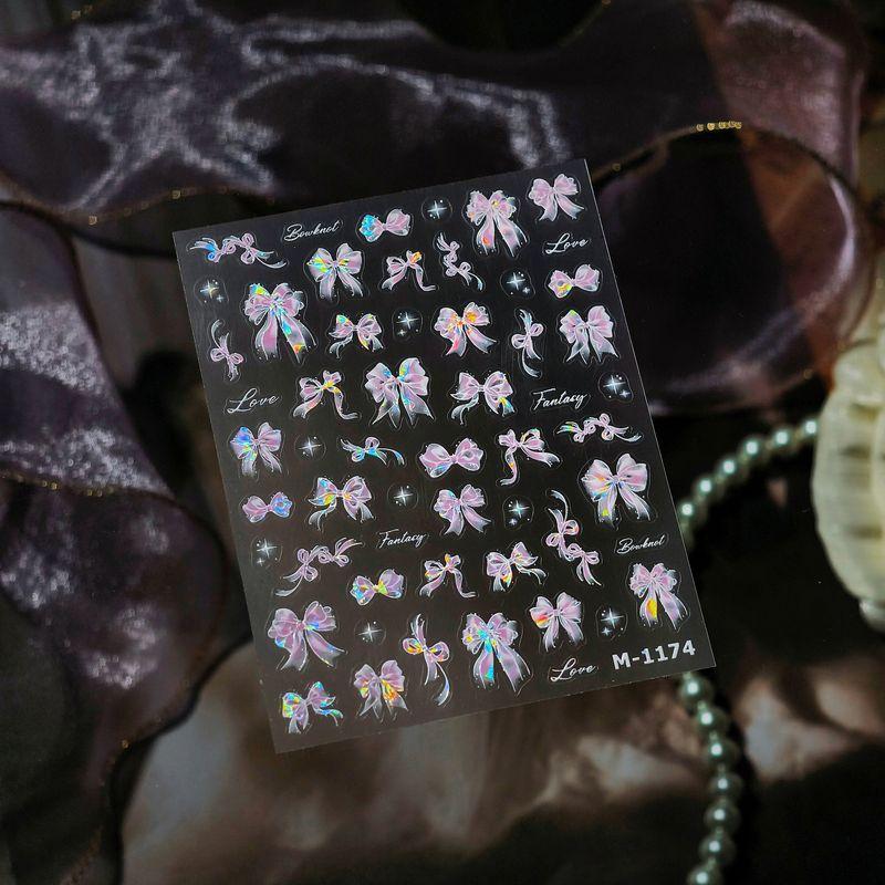 

Qiji Semi-Transparent Fairy Bows Glass Broken Nail Sticker Waterproof Nail Sticker Decorative Decals Ornament M1174 M1174 (Broken Glass)