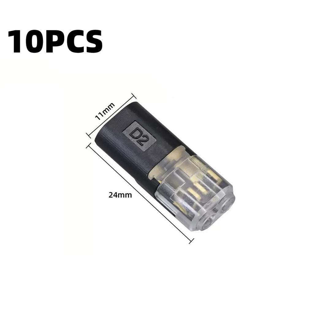 50/1pcs Double-Wire Plug-in Connector with Locking Buckle Pluggable LED Wire Connector 2 Pin 2 Way Universal Compact Wire