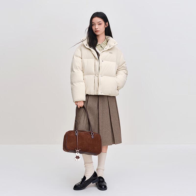 LEDING Women's Corduroy Puffer Down Jacket