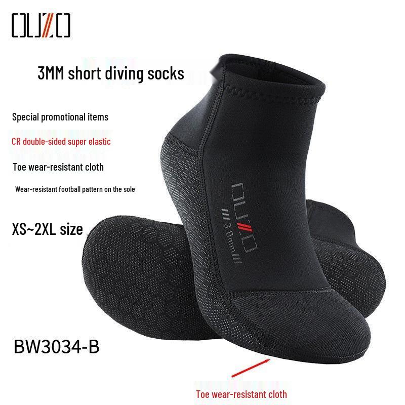 3mm Short Tube Diving Socks: Non-Slip, Wear-Resistant, Super Elastic Snorkeling & Swimming Socks for Warmth
