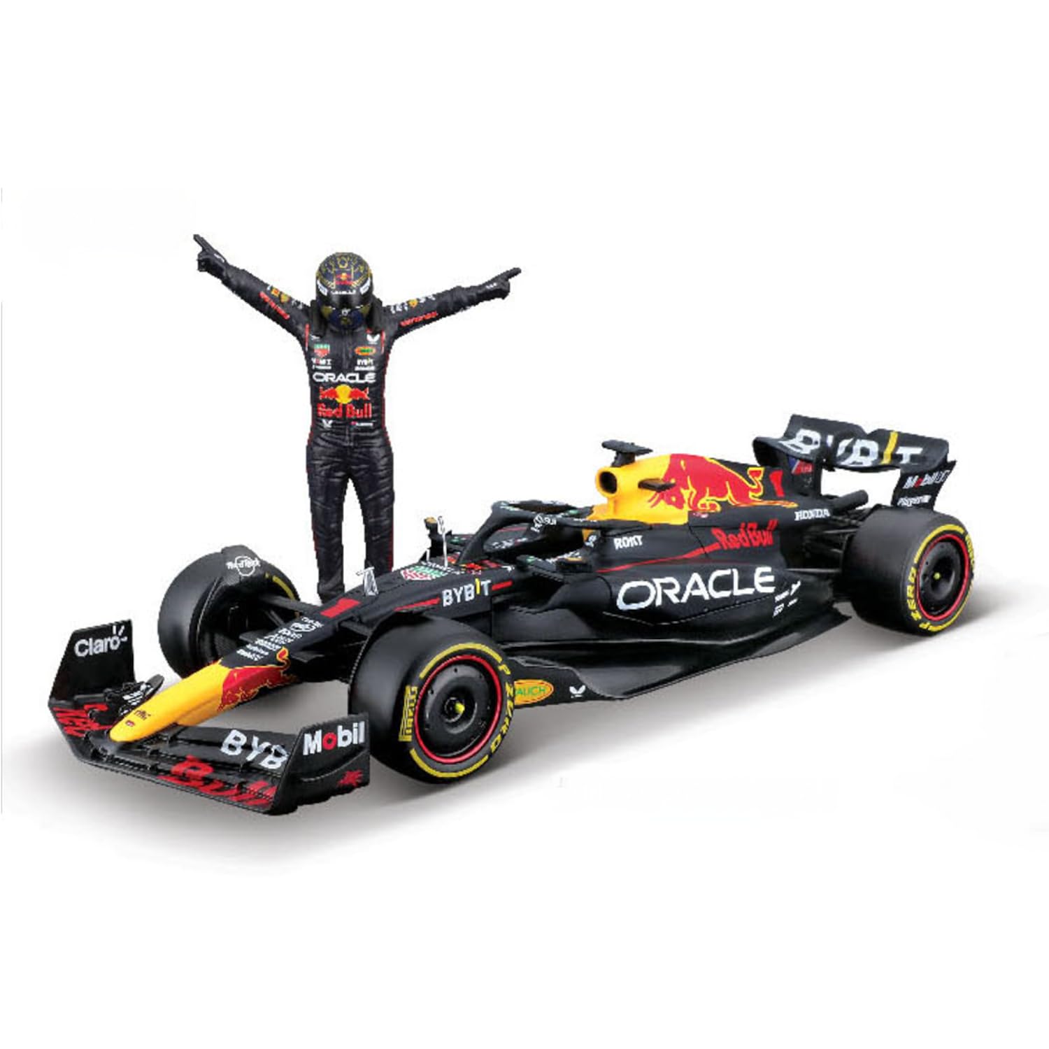 

В комплект входит фигурка Bburago Red Bull F1 Max Verstappen 2023 Миникар Bburago Red Bull Max Verstappen 1/24 RB19#1 [предмет]
