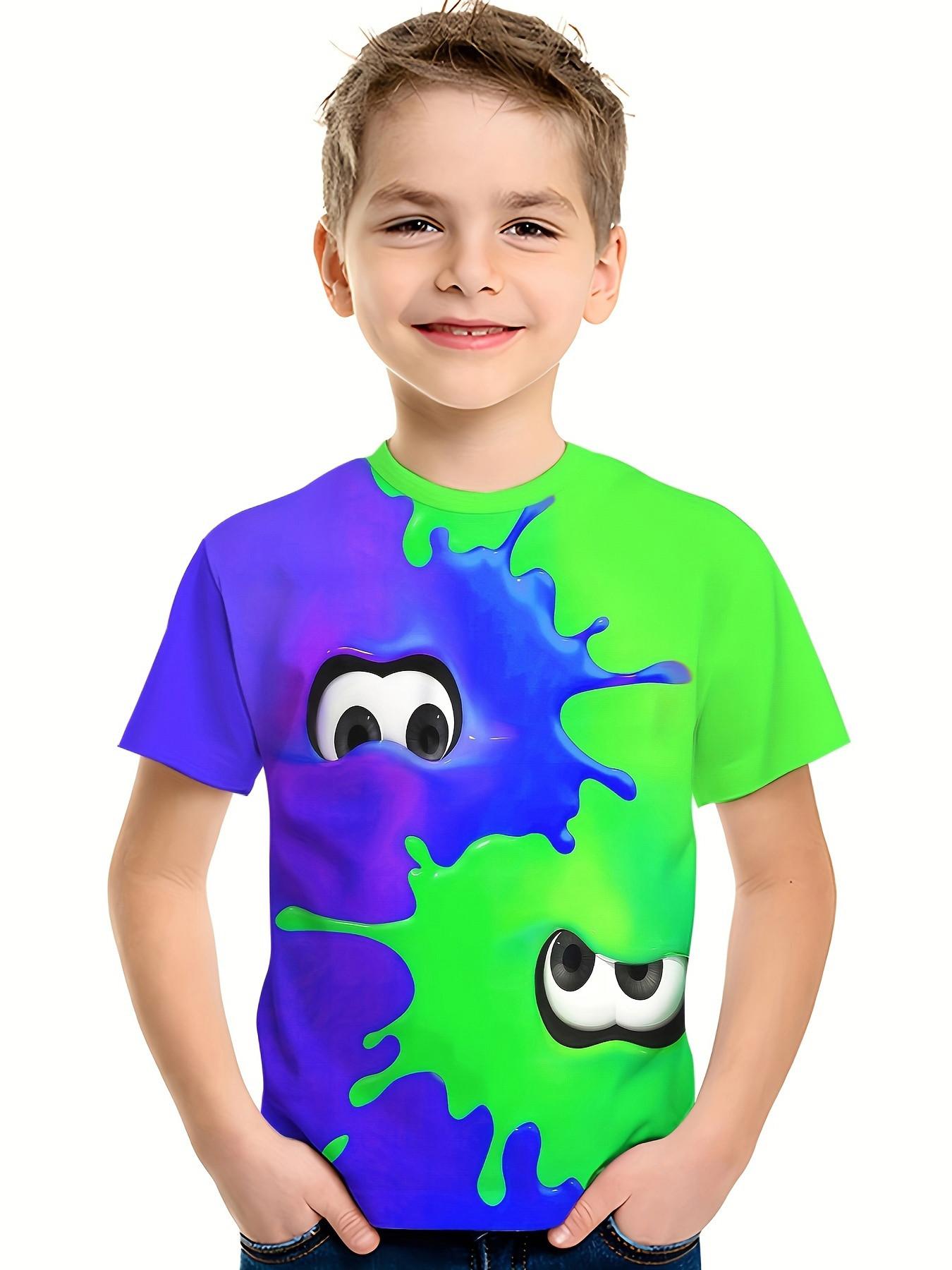 

Летняя детская одежда, забавная футболка с круглым вырезом и 3D принтом для мальчиков, топы с короткими рукавами для активного отдыха, детская одежда для девочек 120