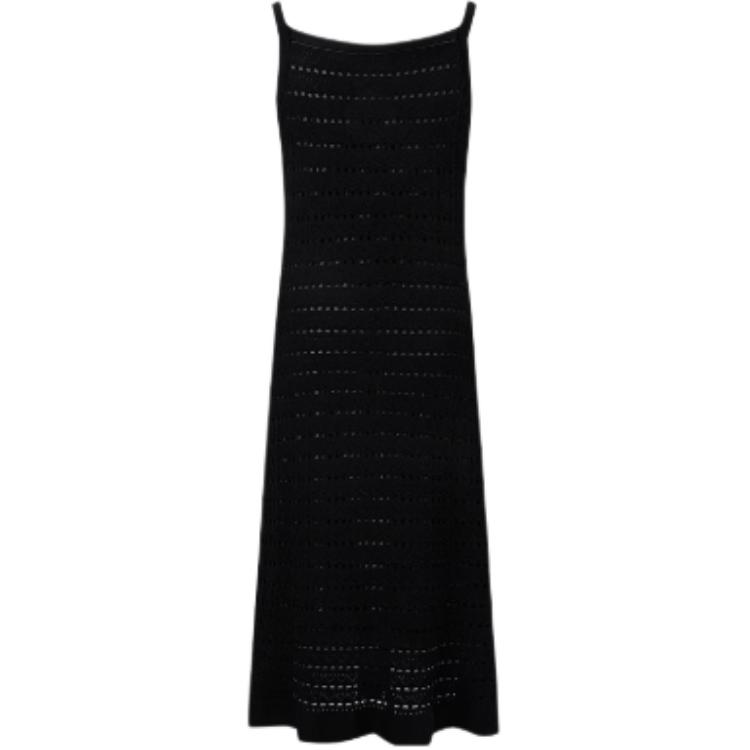 Karl Lagerfeld Elegant Commuter Travel U-Neck Sleeveless Solid Color Slip Dress Women dresses Black M22E1329