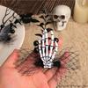 Halloween Hair Clip With Black Butterfly Bone Claw Skull Design For Women Girls Party Accessory