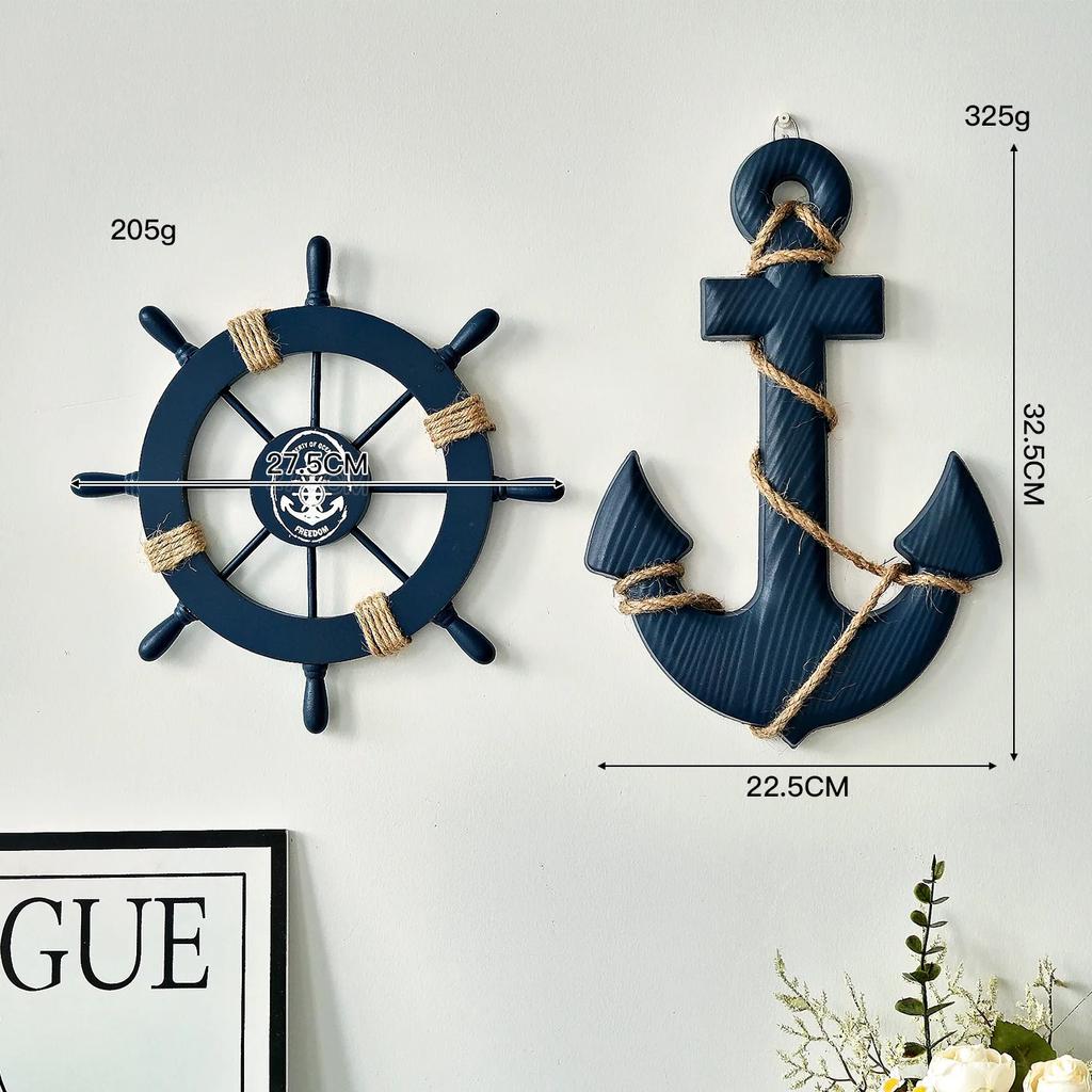 Creative Helmsman Anchor Wall Decoration Wooden Handicraft Set Wall Mounted Home Decor Items Ship Rudder Home Decoration