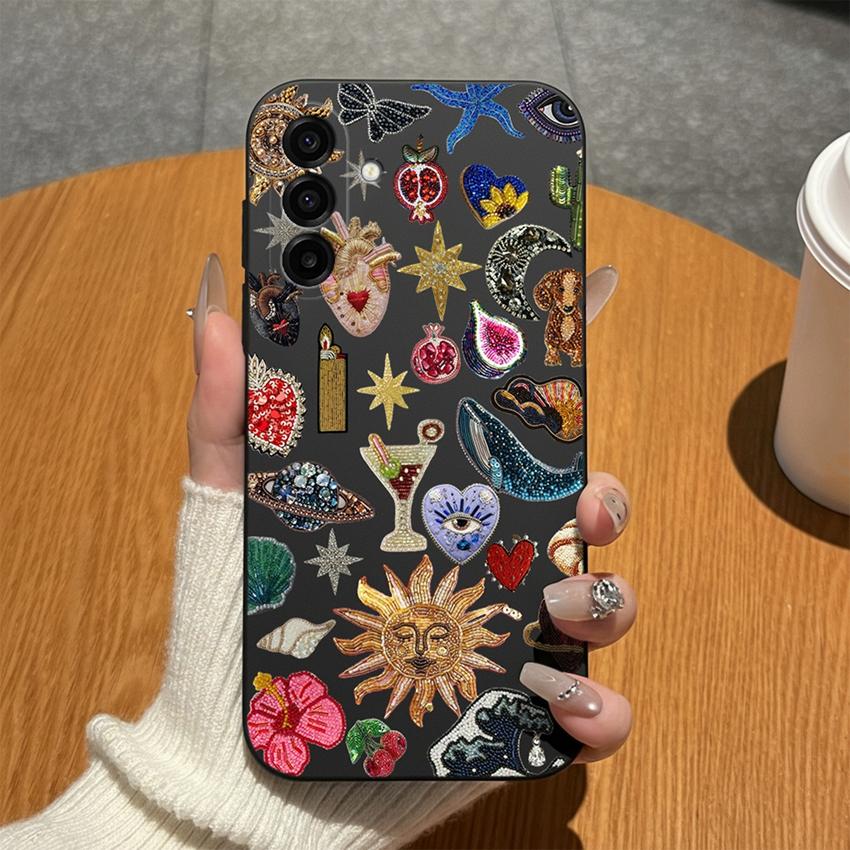 For Samsung Galaxy A17 A16 A15 A14 A13 A07 A06 A04 A01 Phone Cases Blue Porcelain Cat Matte Silicone Anti Drop Lightweight Housing For Samsung Bumpers