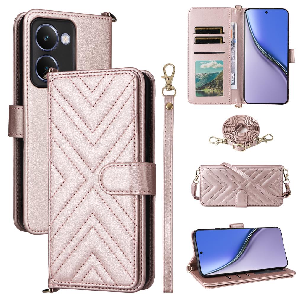 For Realme P3 Ultra 5G Case with Shoulder/Wrist Strap Leather Phone Cover Stand Wallet