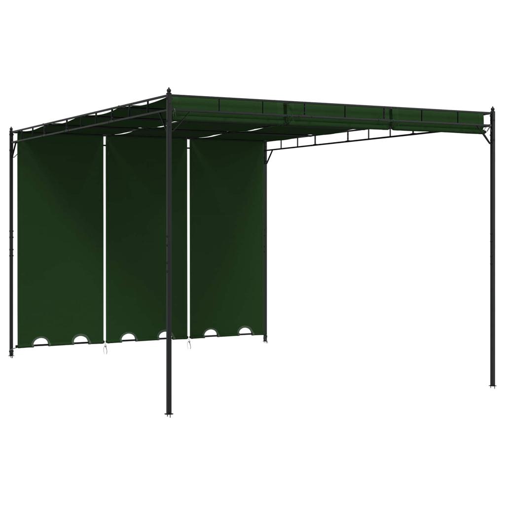 Gazebo 4 X 3 X 2.3 M Green Polyester and Steel